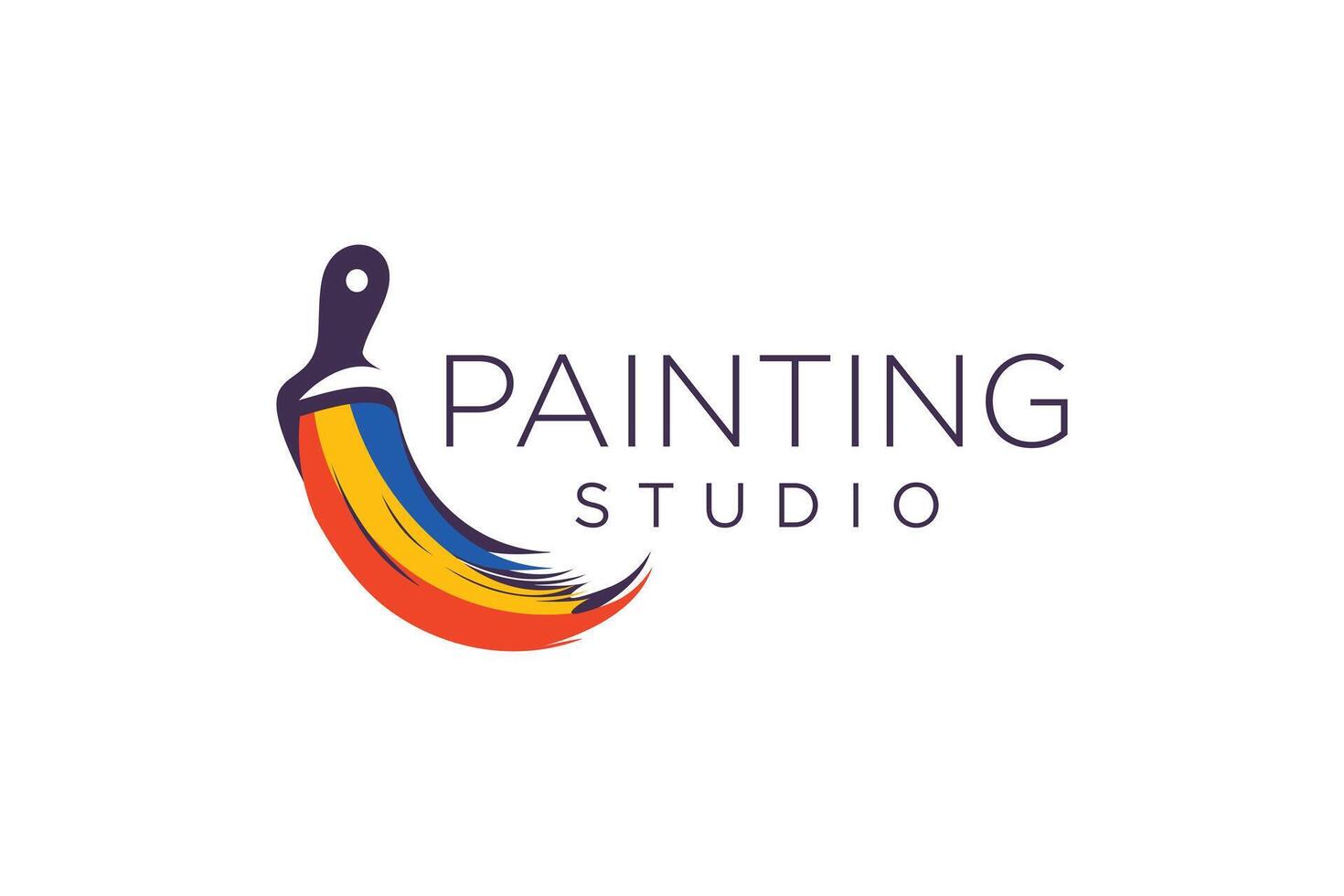Painting logo design element icon with creative modern concept vector