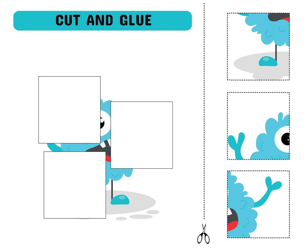 Cut and glue the parts of the monster. Educational children's game