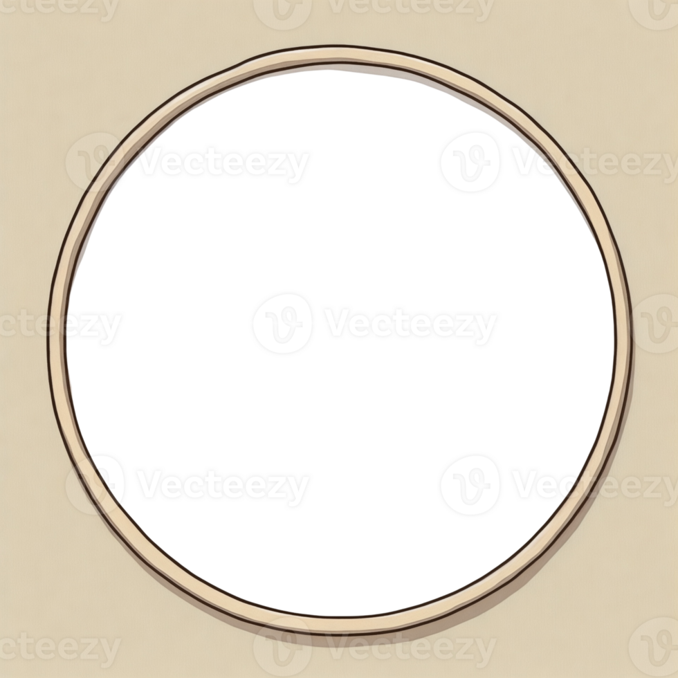A circle frame on beige color png