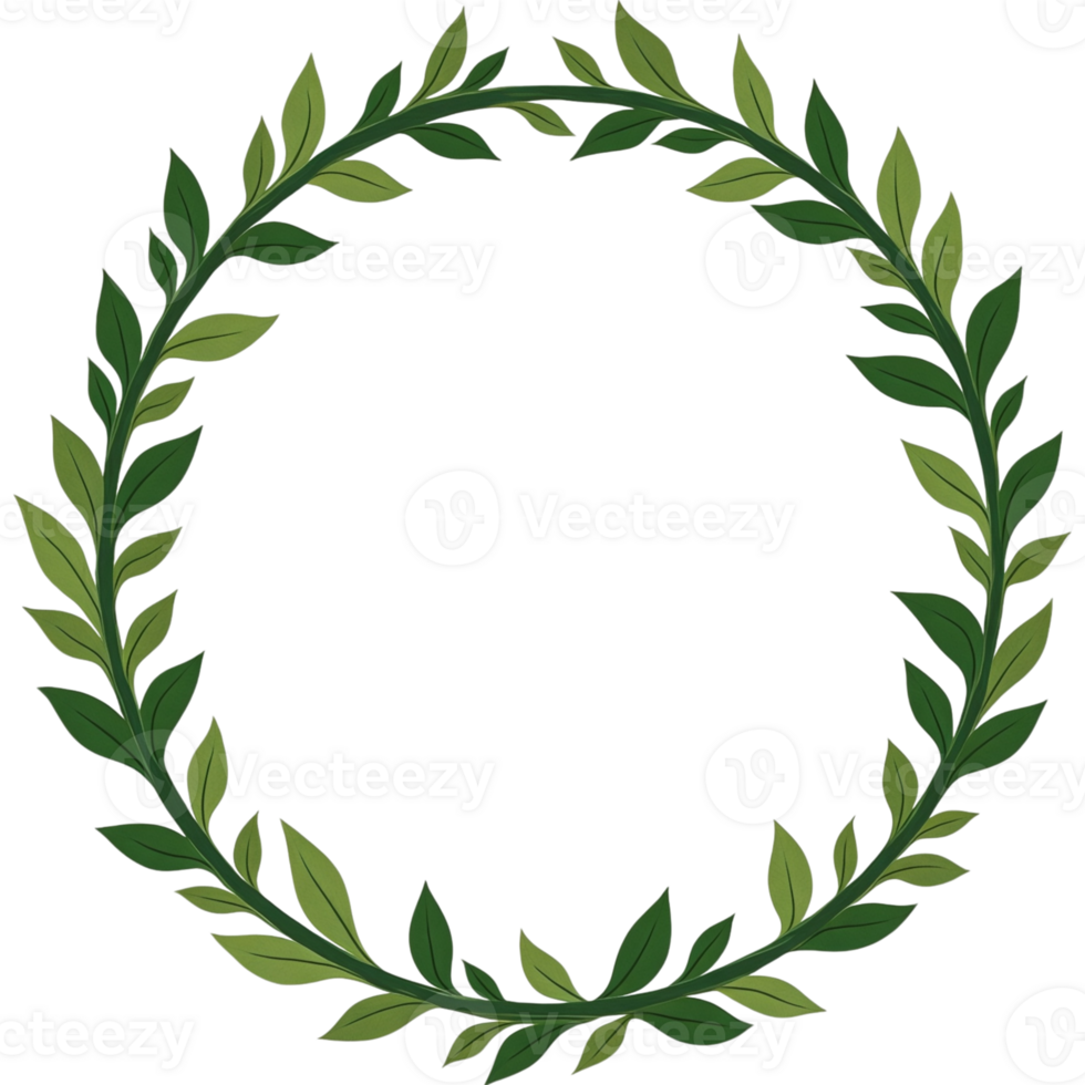 A green wreath with leaves png