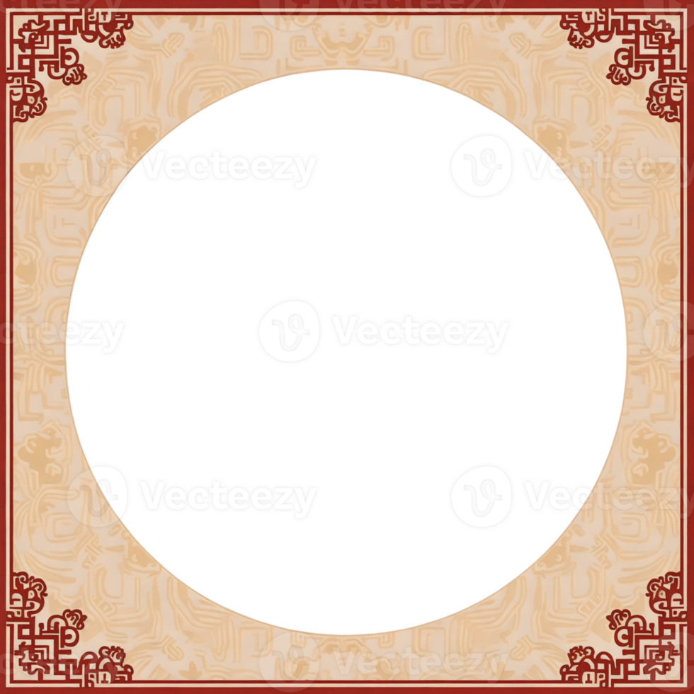 A frame with a chinese ornate pattern png
