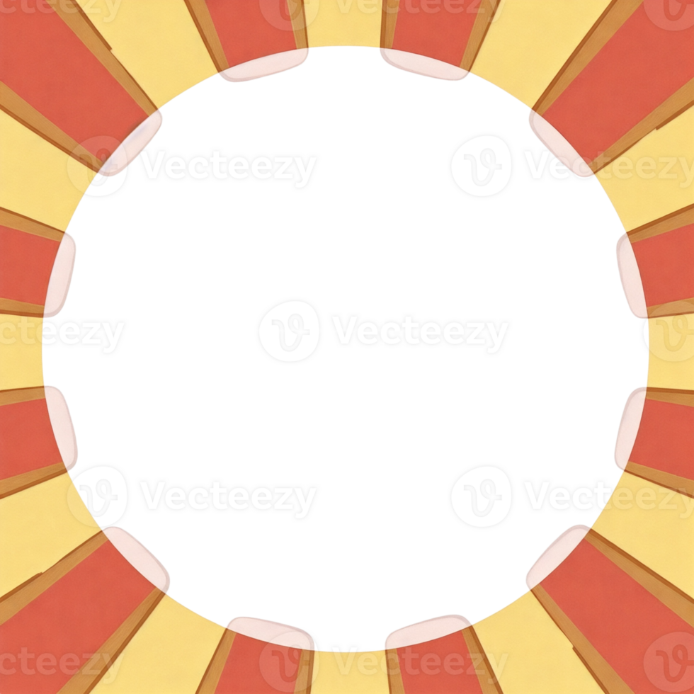 A frame circle with a yellow and orange sunburst png