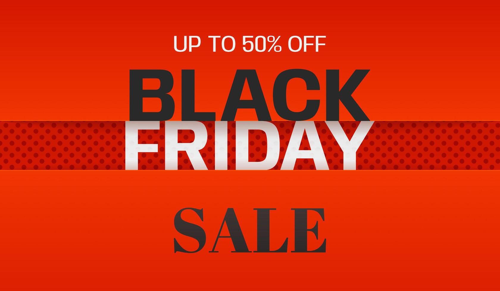 Black Friday Sale horizontal banner with text. Simple paper cut background for advertising, social media posts, promotion, web banners. Modern red discount background. vector