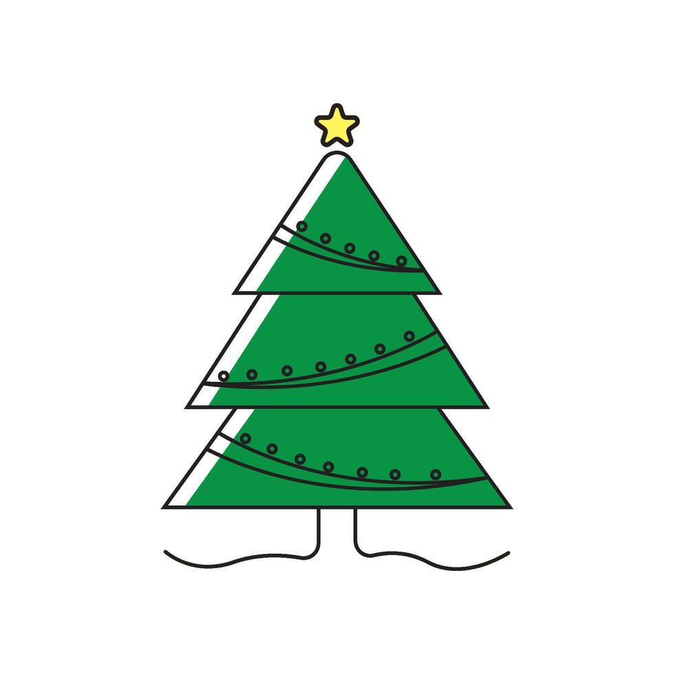 A christmas tree with a star on top vector