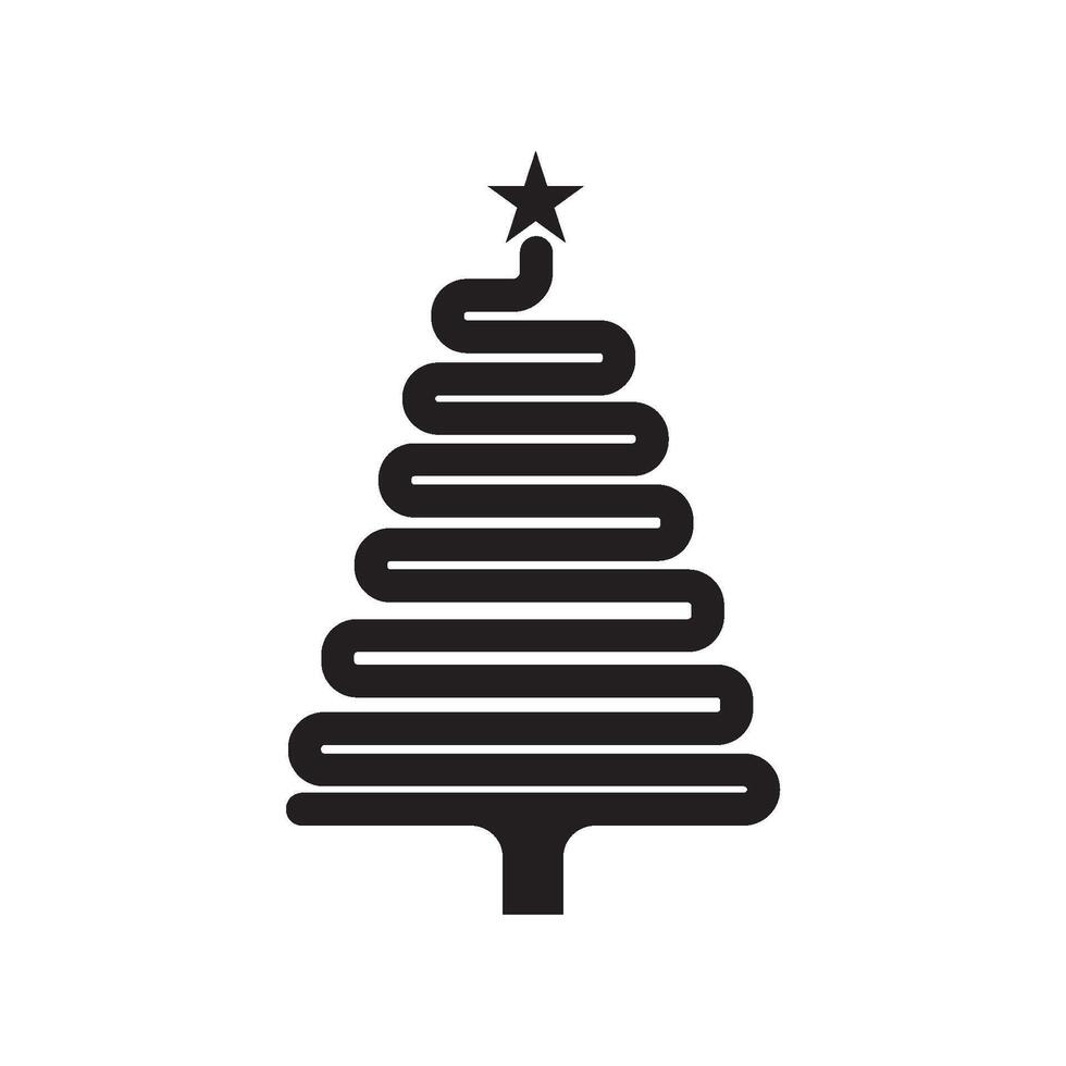 Christmas tree icon illustration vector