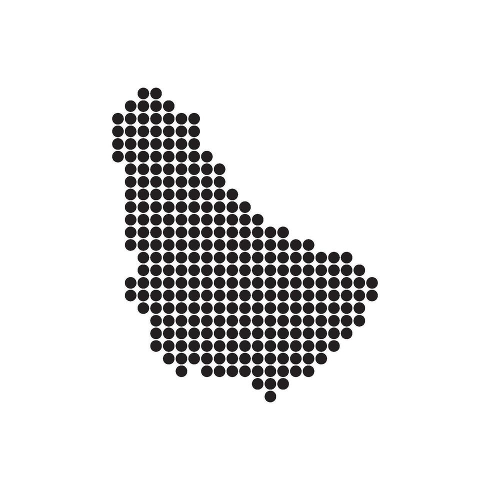 A black and white dotted map of the island of bermuda vector