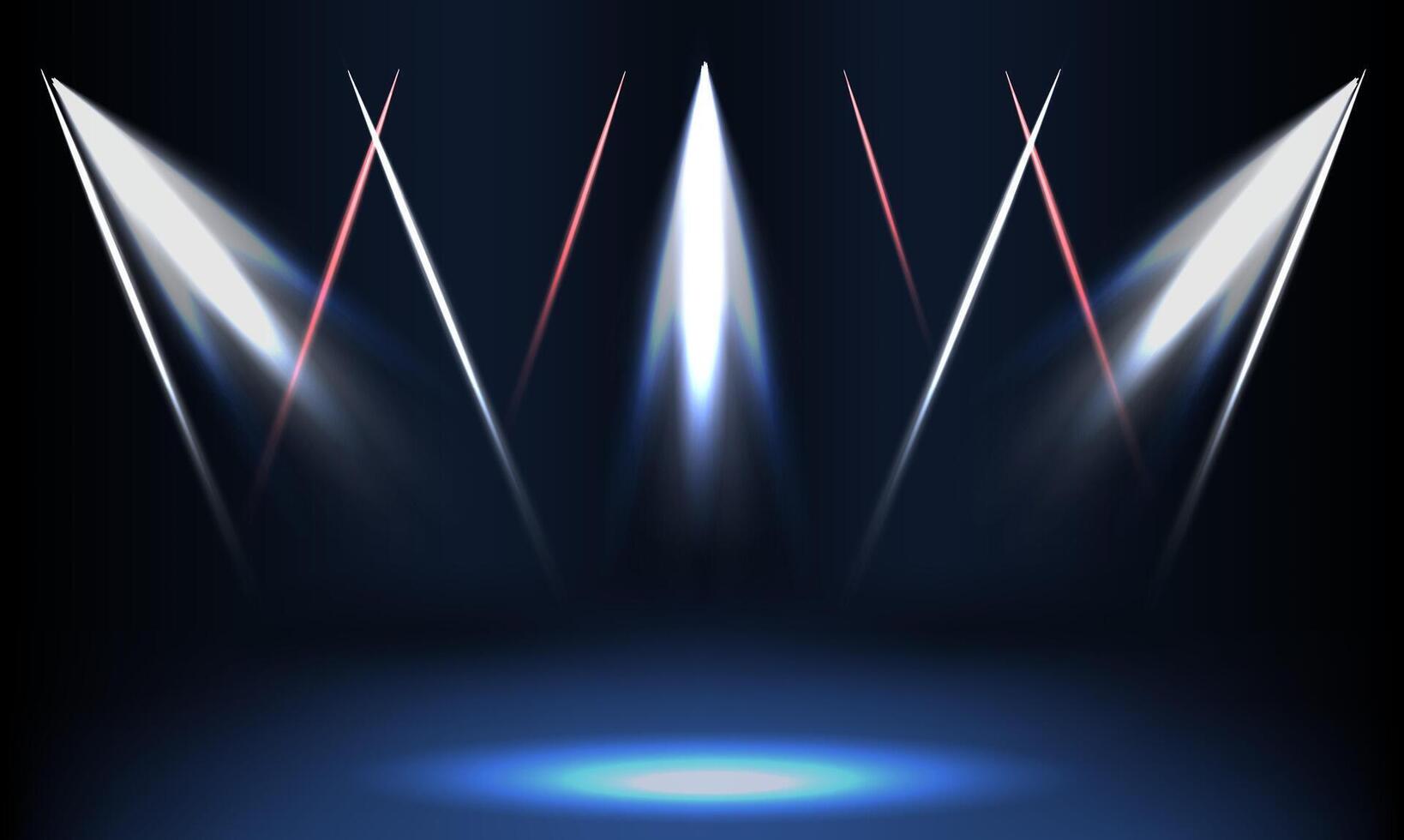 A stage with lights and a spotlight vector