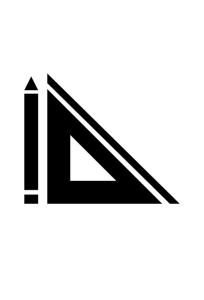 a triangle ruler and pencil for the office vector