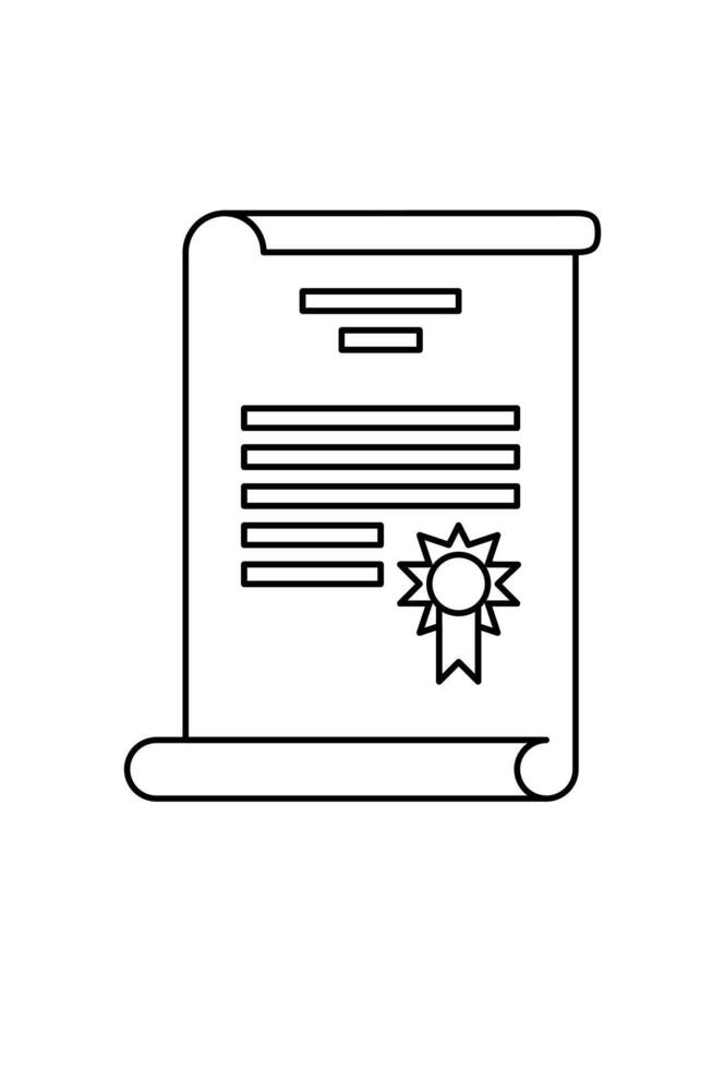 simple certification line art. expert certificate vector