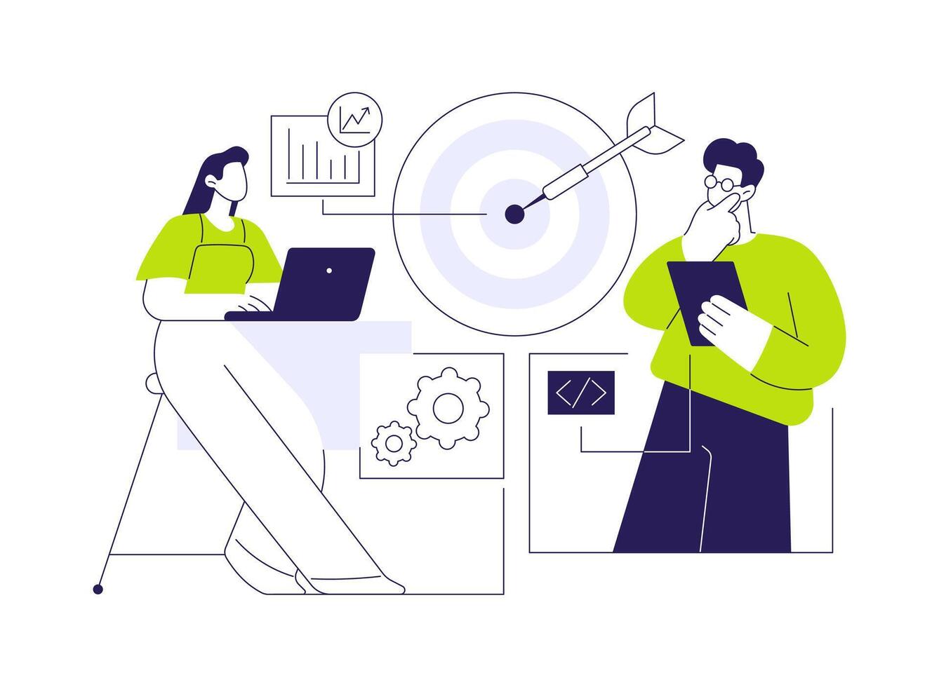 Business objectives abstract concept illustration. vector