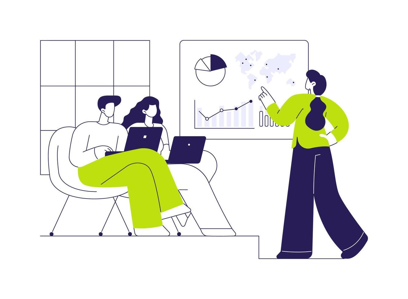 Project implementation abstract concept illustration. vector