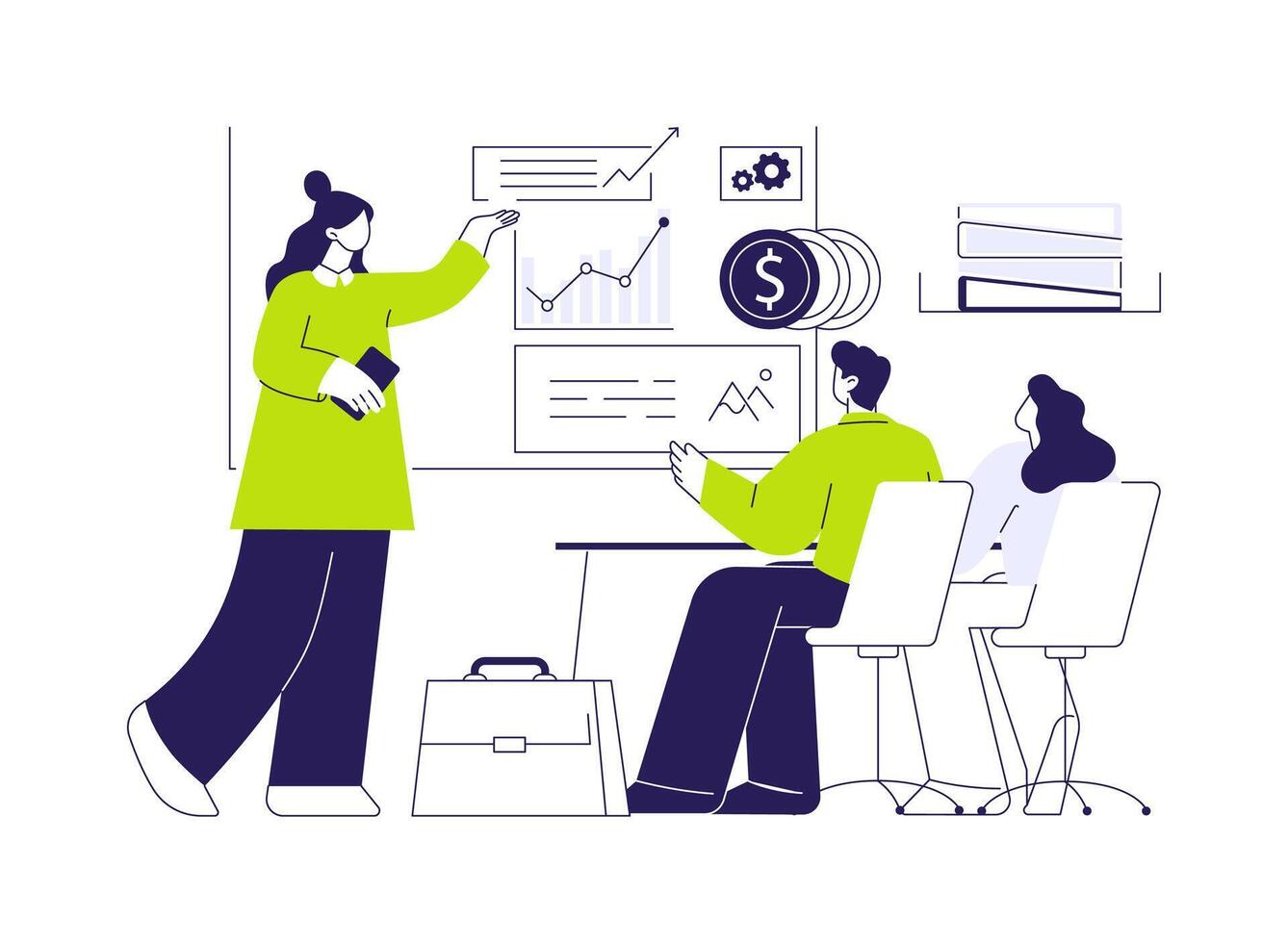 Project closure abstract concept illustration. vector