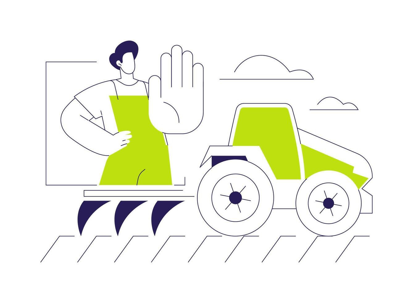 Reduction of tillage abstract concept illustration. vector