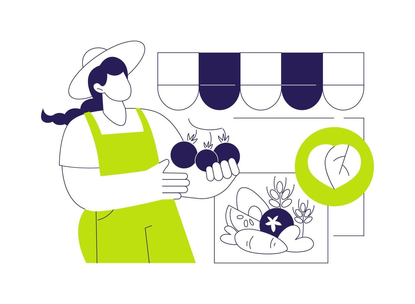 Organic vegetables abstract concept illustration. vector