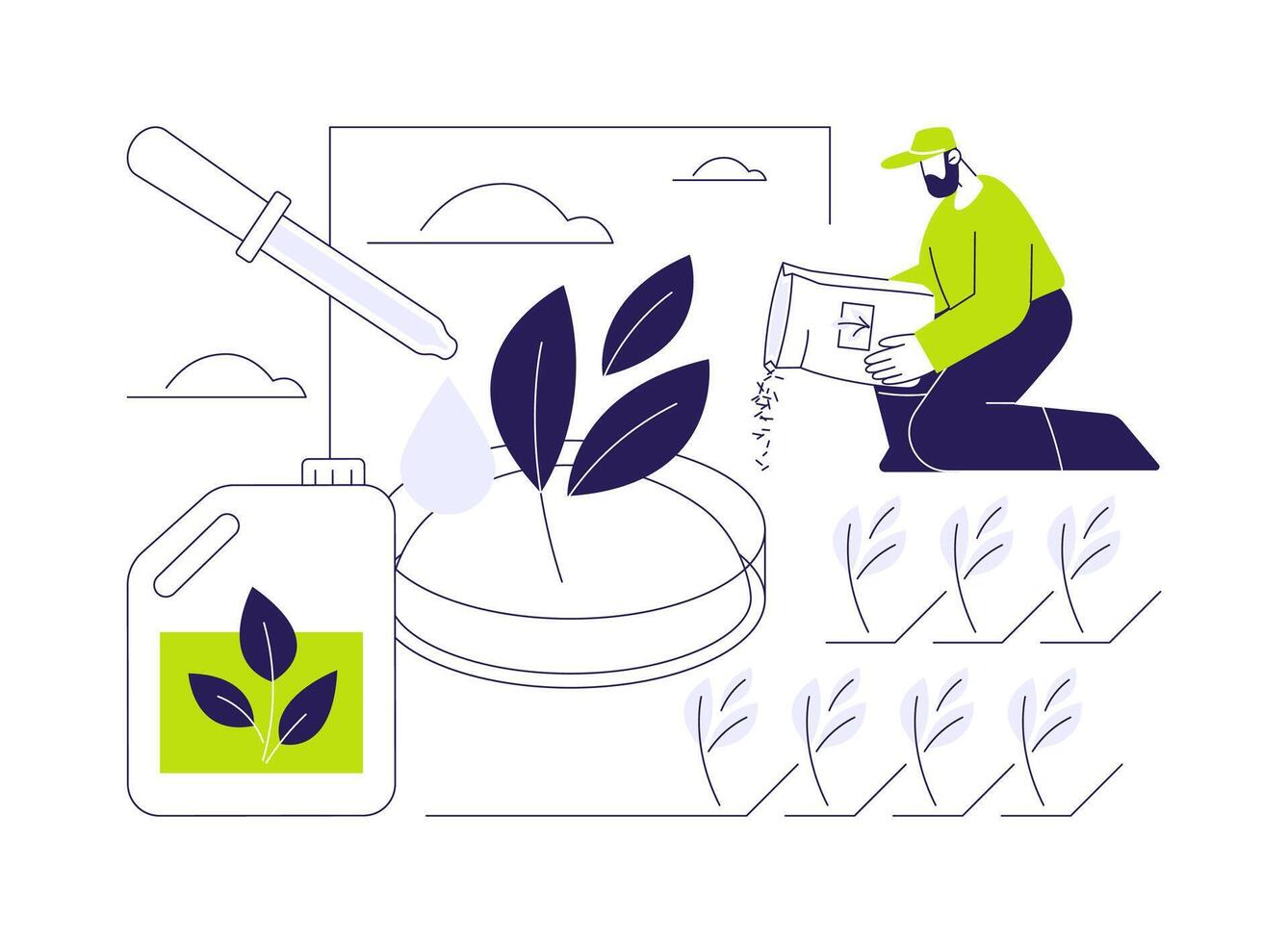 Biostimulants abstract concept illustration. vector
