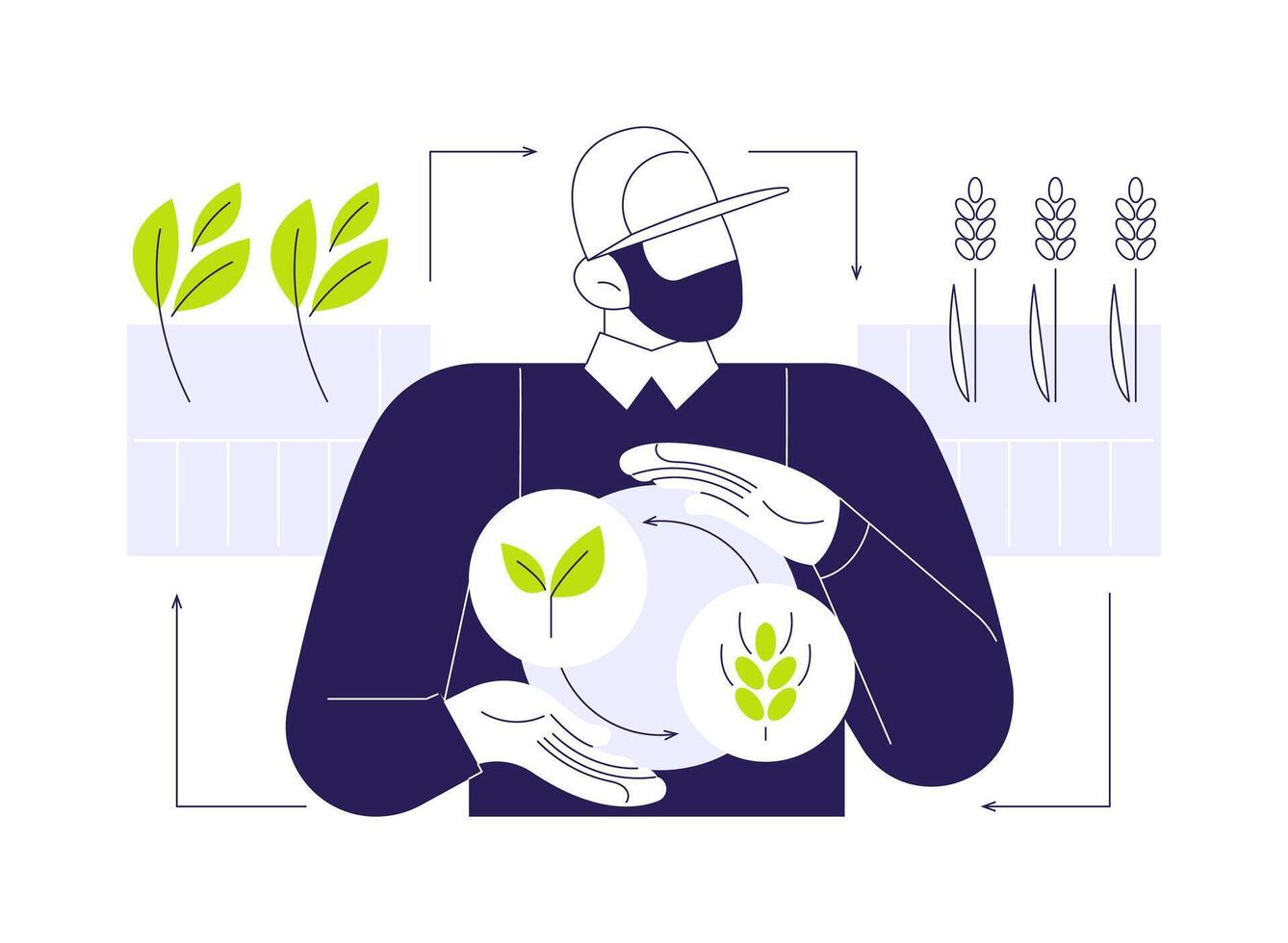 Crop rotation abstract concept illustration. vector