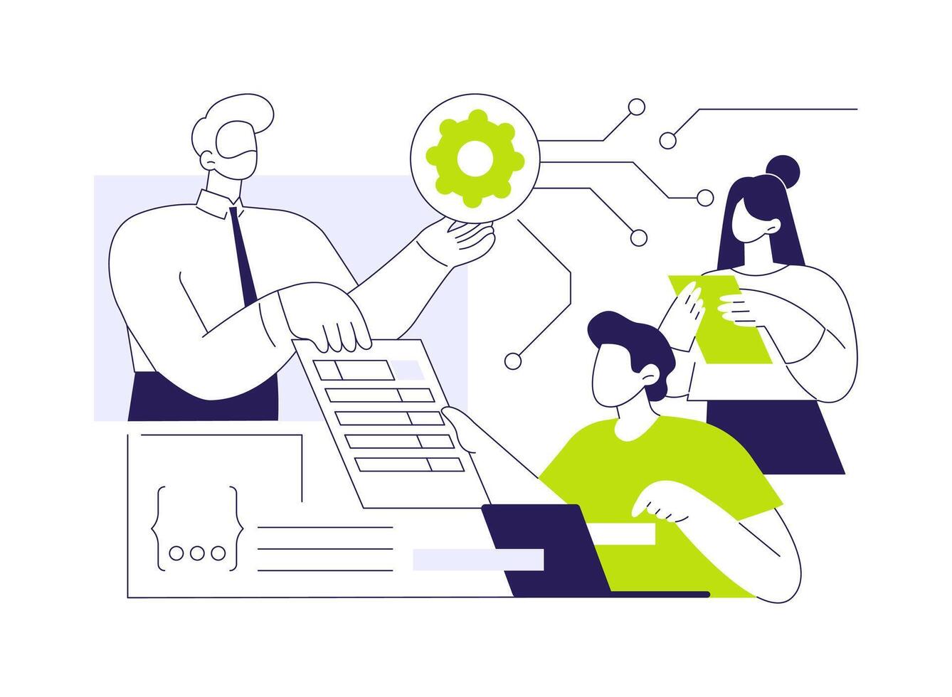 Meeting client abstract concept illustration. vector