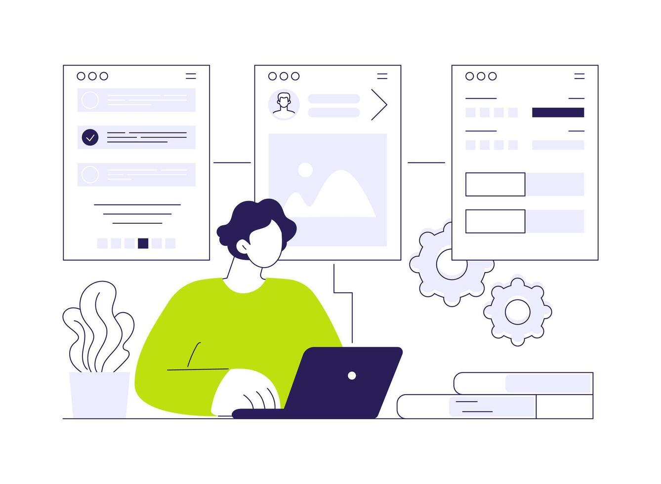 UX wireframes abstract concept illustration. vector