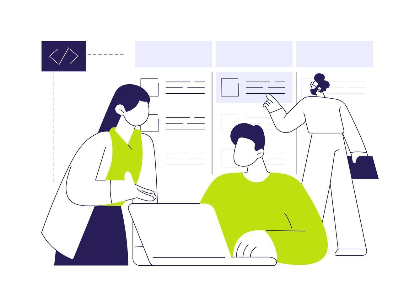 Agile project management abstract concept illustration. vector