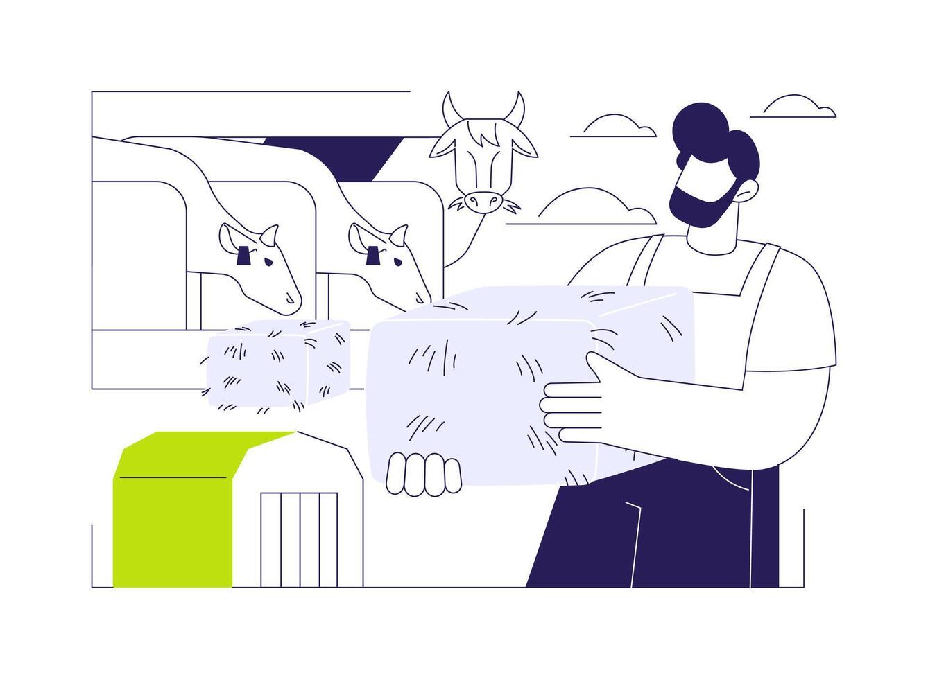 Livestock feed optimization abstract concept illustration. vector