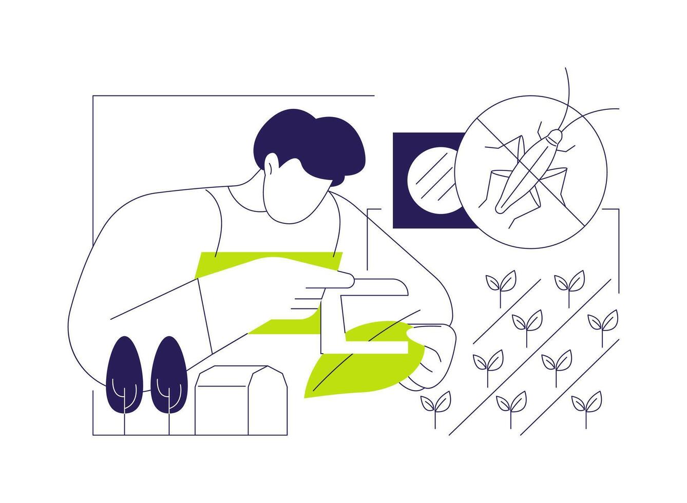 Integrated pest management abstract concept illustration. vector