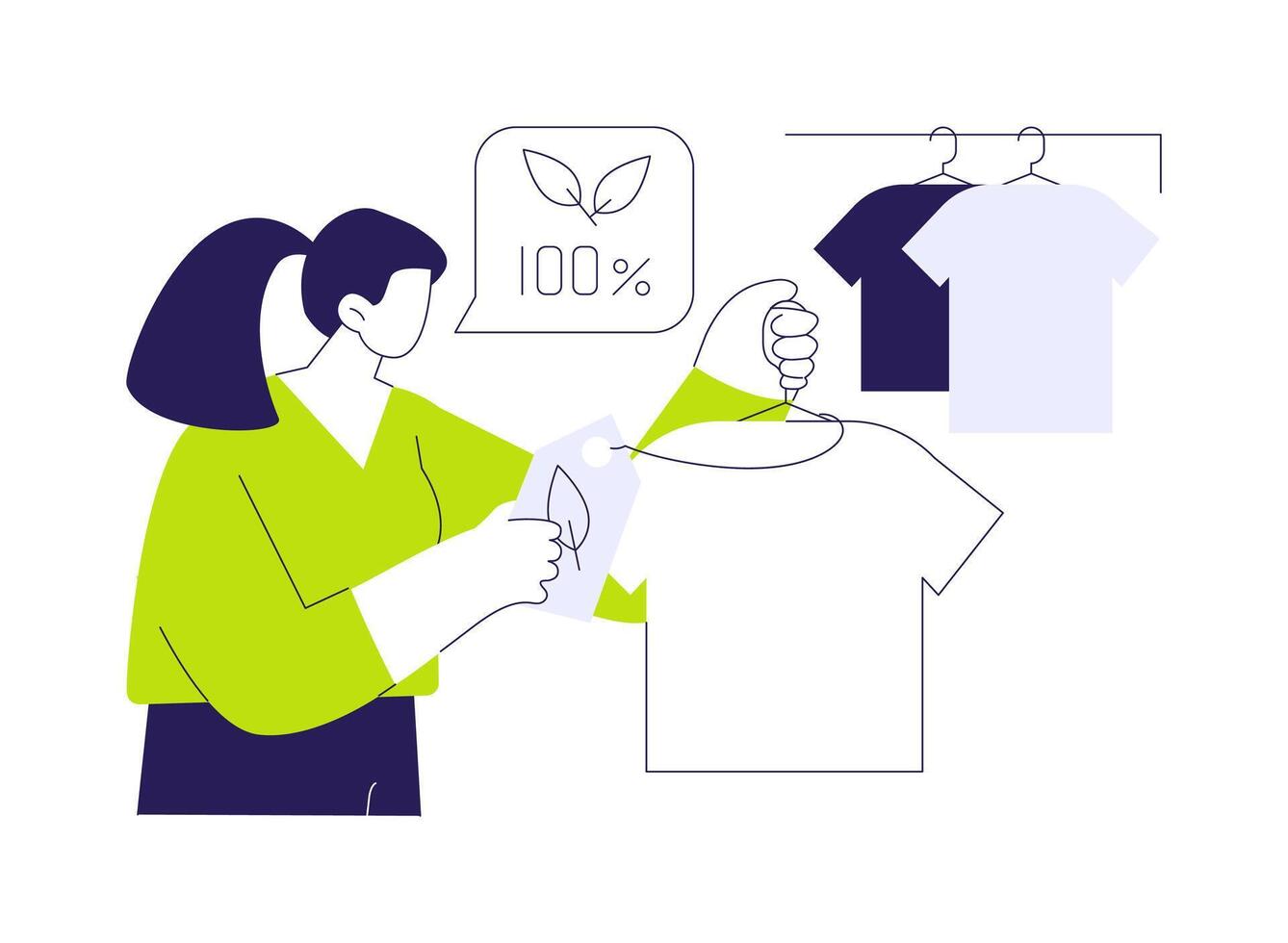 Organic fabrics abstract concept illustration. vector