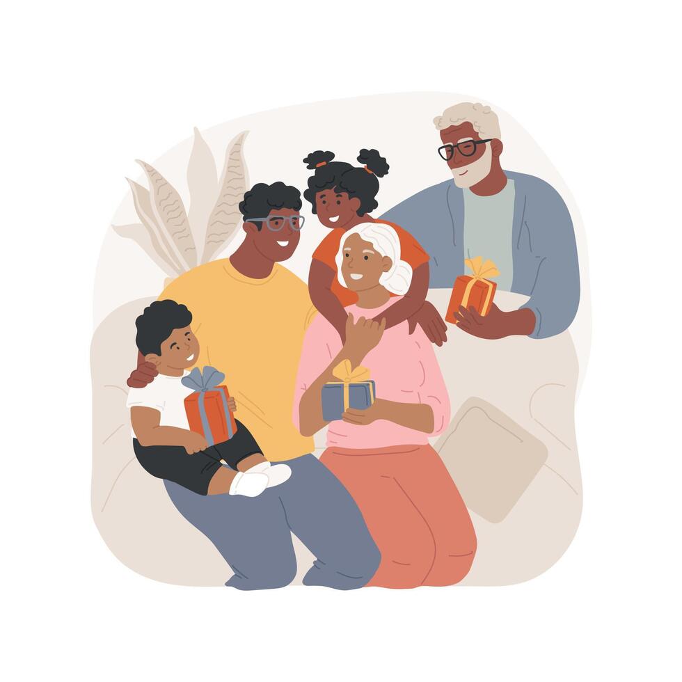 Family reunion isolated cartoon illustrations. vector