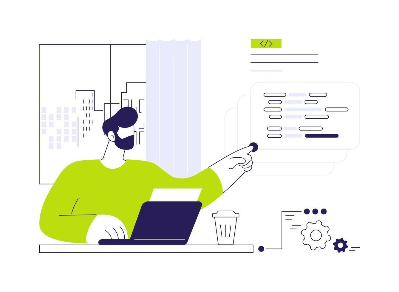 DevOps engineering abstract concept illustration. vector