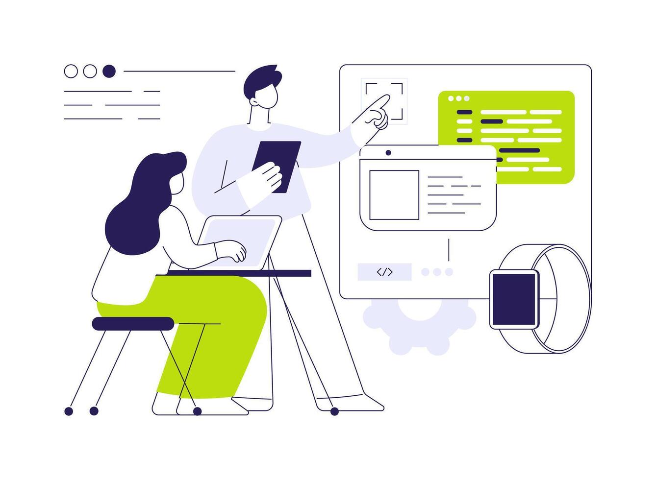 Wearable app development abstract concept illustration. vector