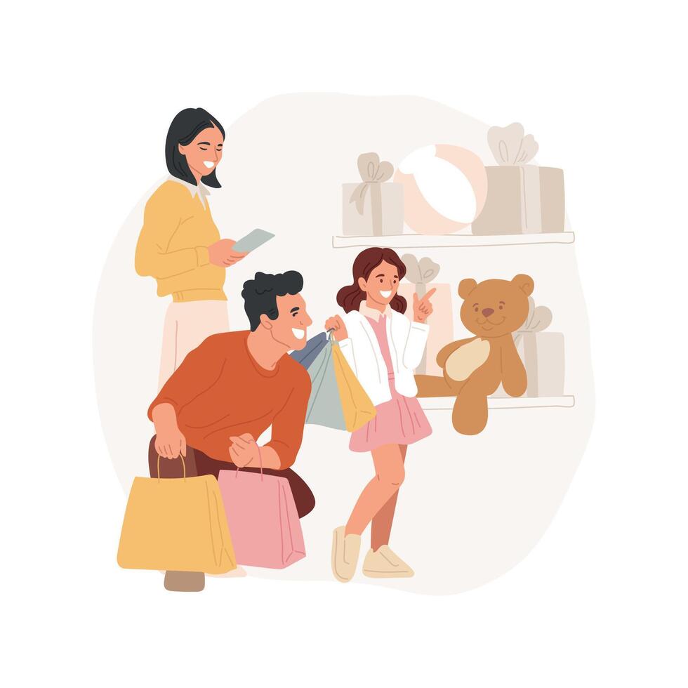 Shopping wish list isolated cartoon illustrations. vector