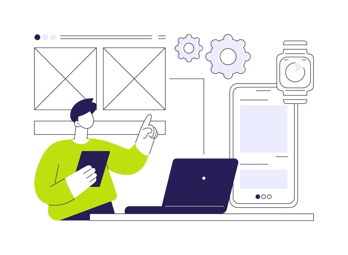 Usability testing abstract concept illustration. vector
