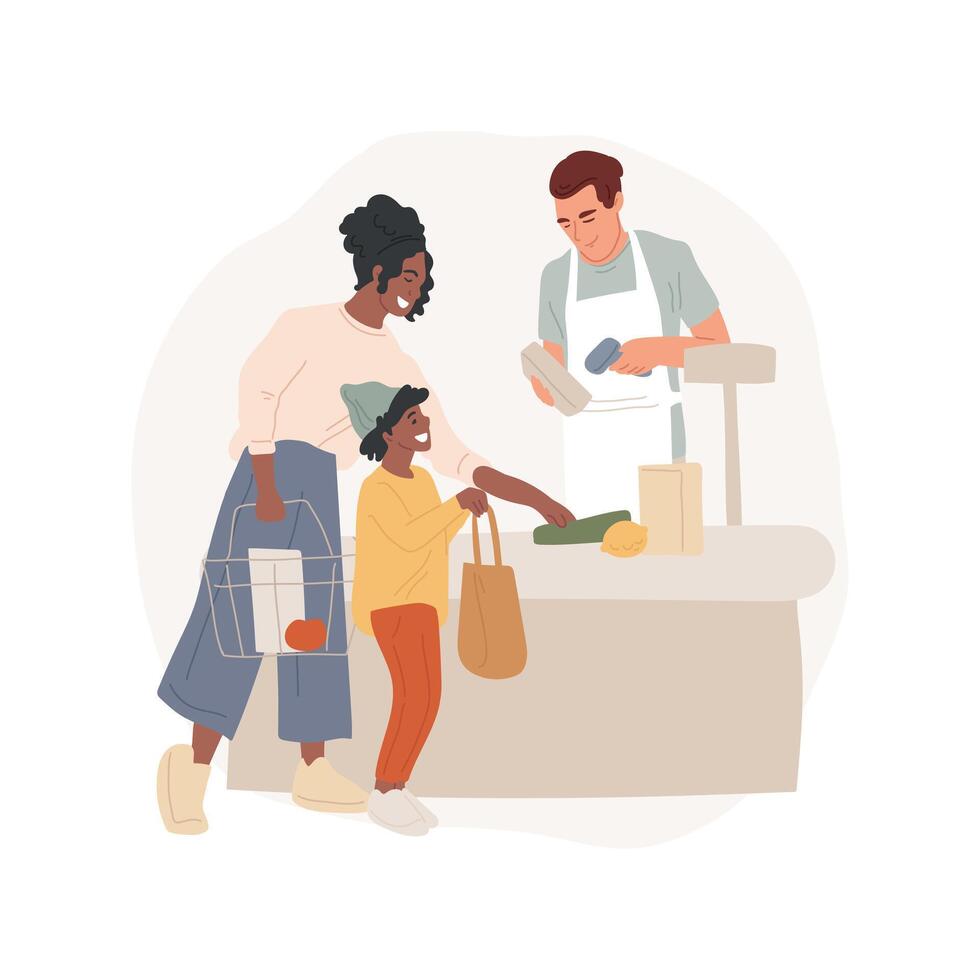 Making purchase isolated cartoon illustrations. vector