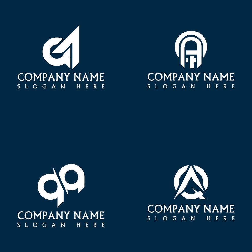 QA letter logo set design vector