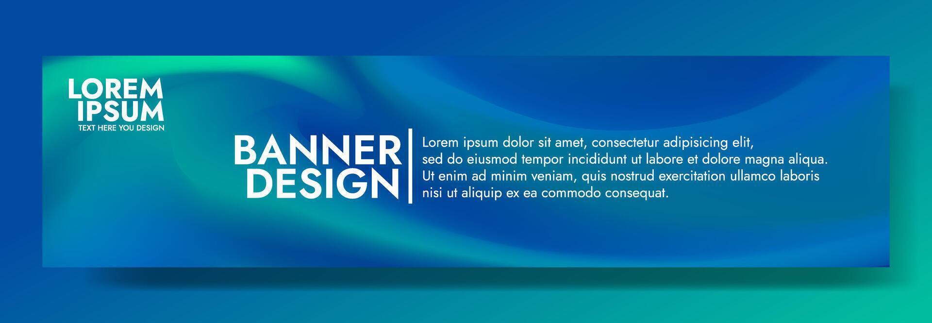 a banner design with a blue and green background vector