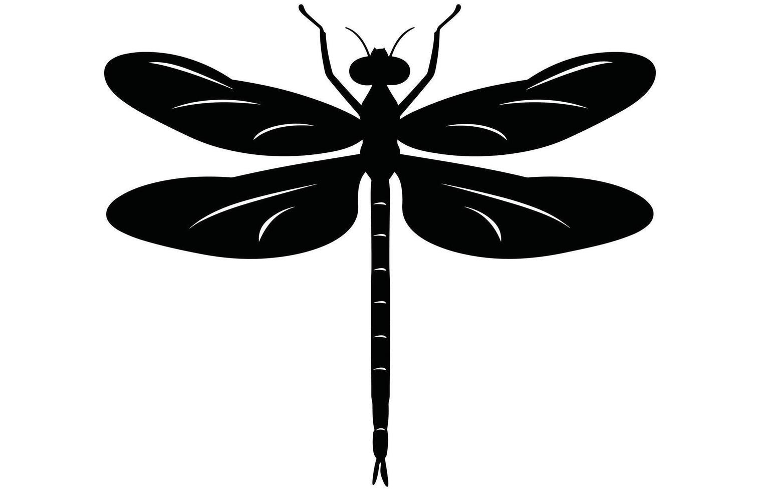 Dragonfly Silhouette Icon. vector