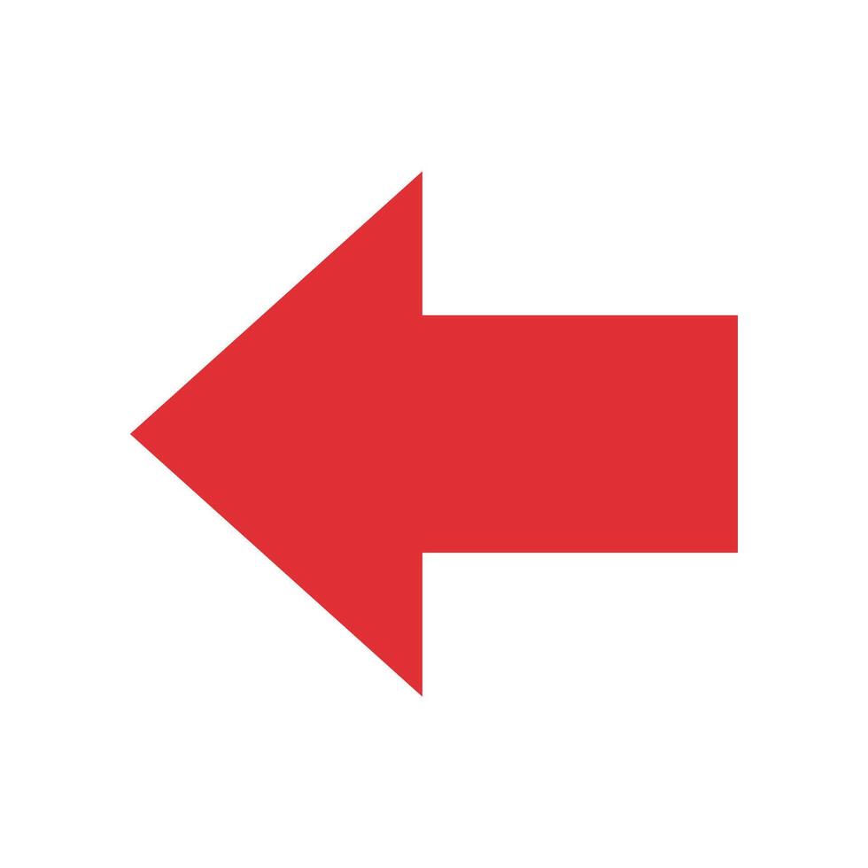 Red arrow icon isolated on white background. vector