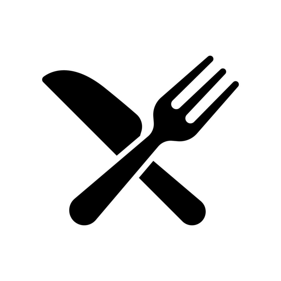 Fork and knife icon isolated on white background. vector