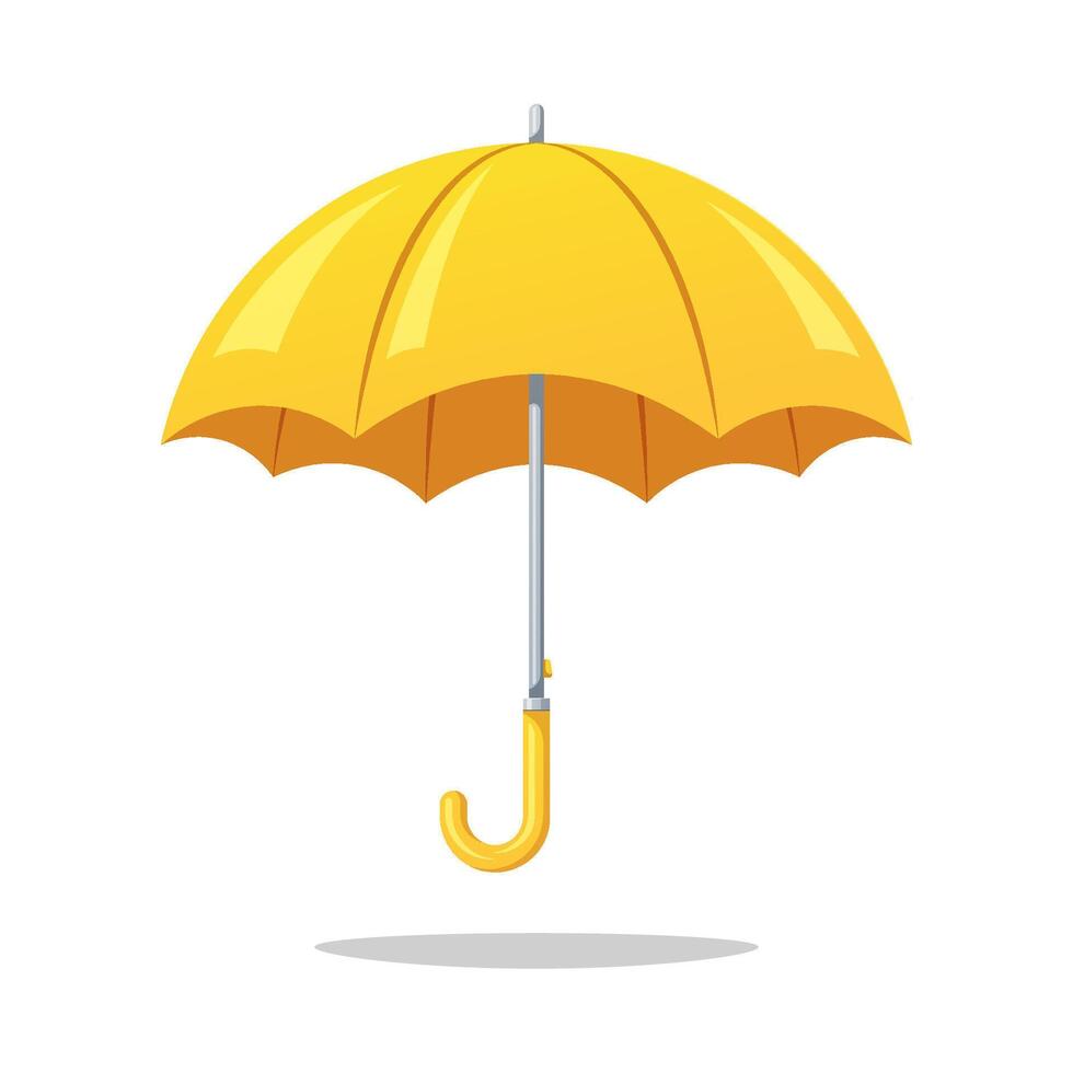 Yellow umbrella isolated on white background. vector