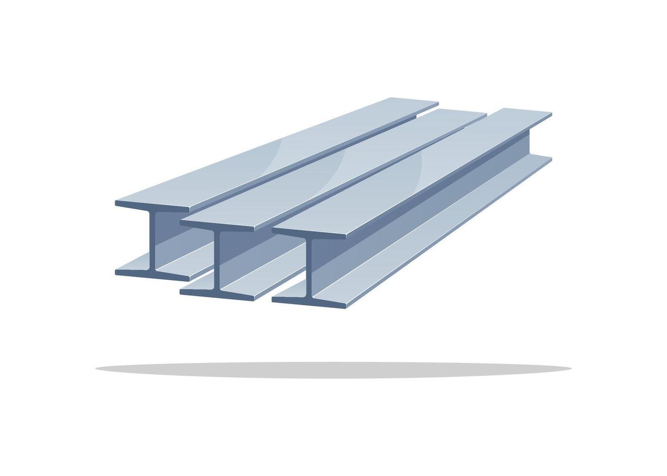 Metal construction beams isolated on white background. vector