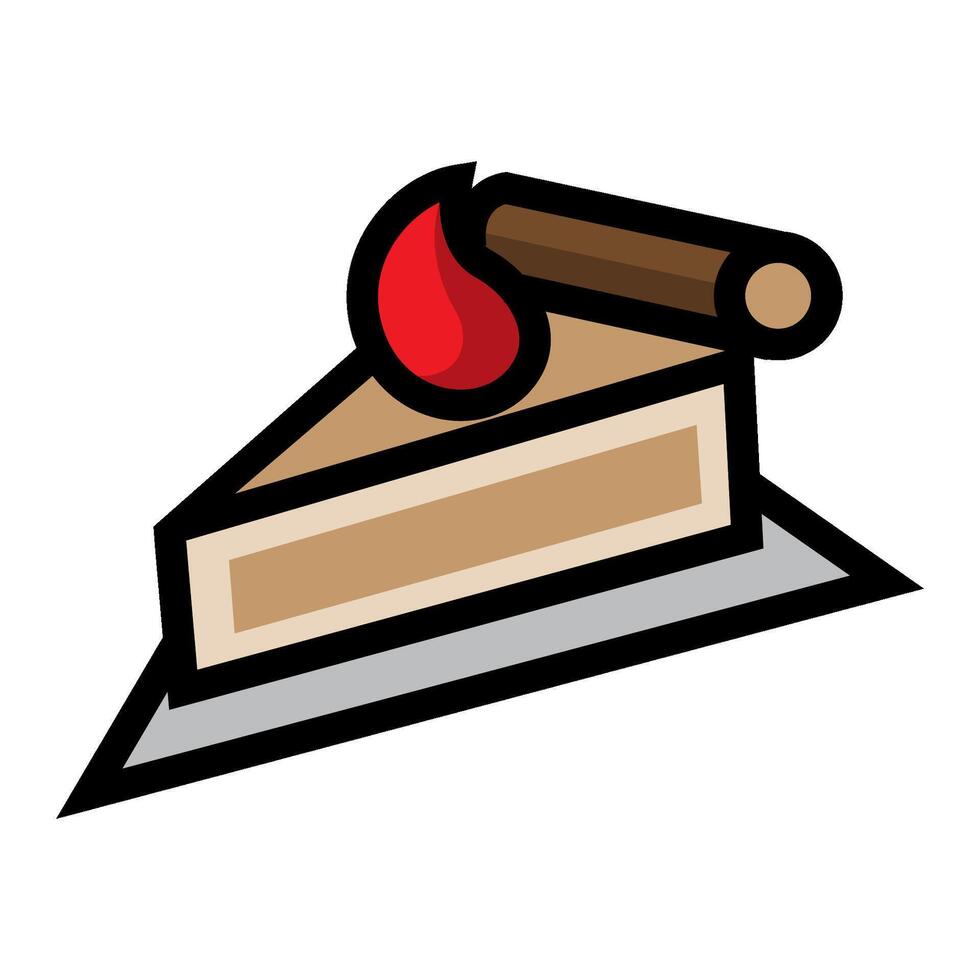 Cake slice on white background vector