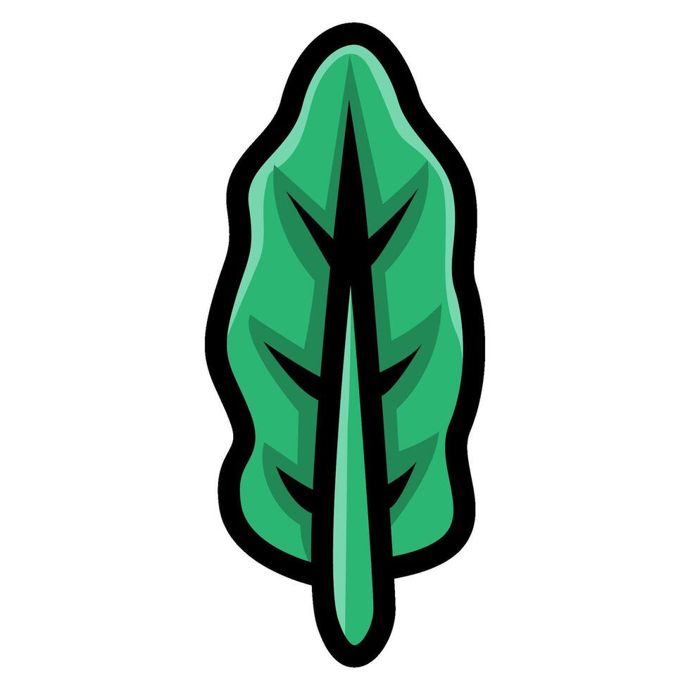 Green oak leaf on white background vector