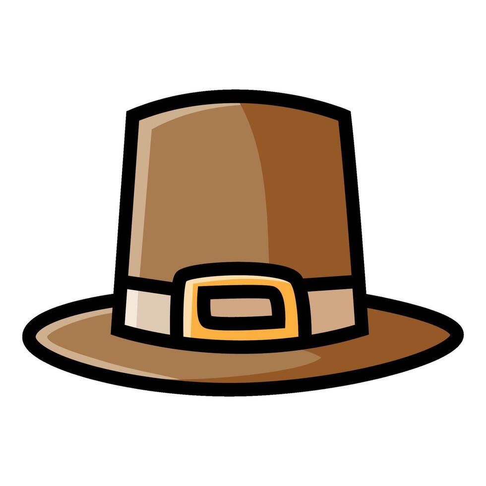 Pilgrim hat on white background vector