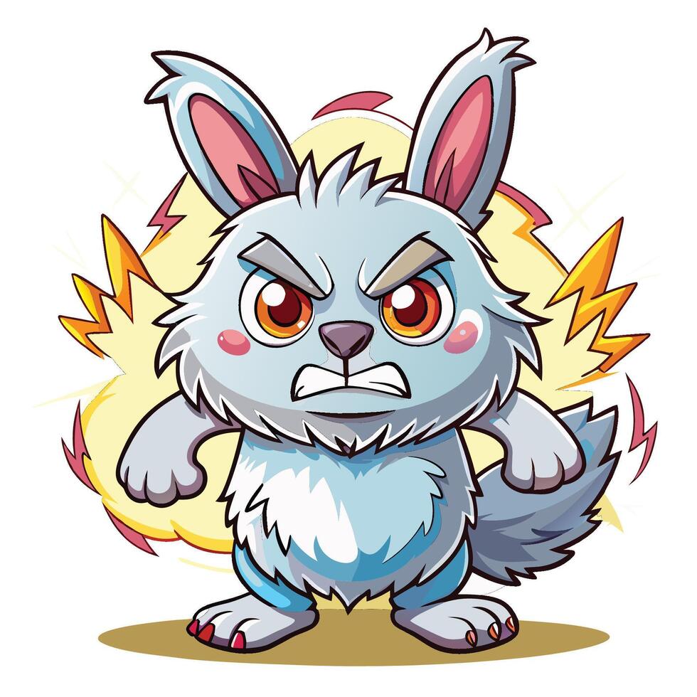 Angry rabbit illustration vector