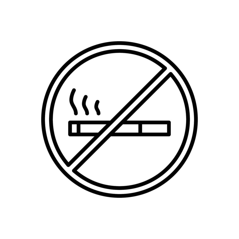 no smoking thin outline icon design good for web or mobile app vector