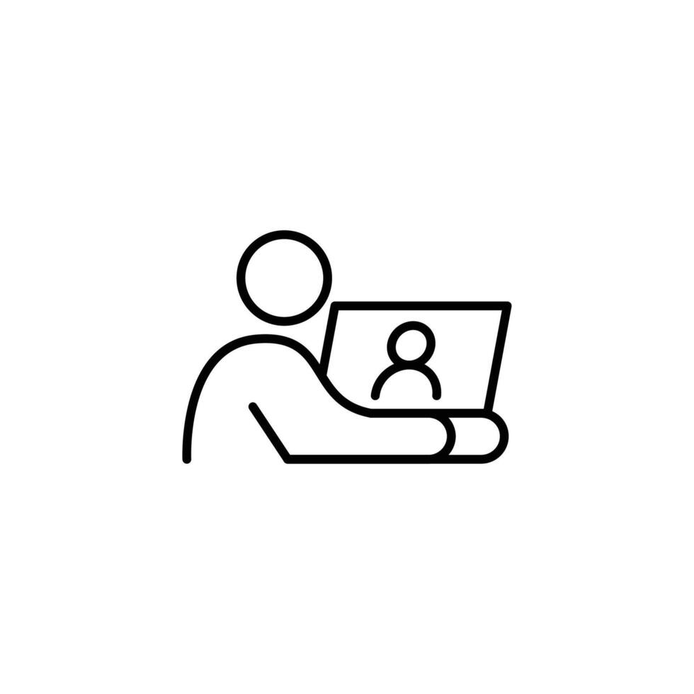 people use call thin outline icon design good for web or mobile app vector
