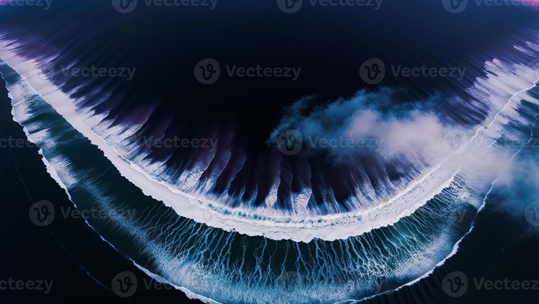 An aerial view of a wave in the ocean photo