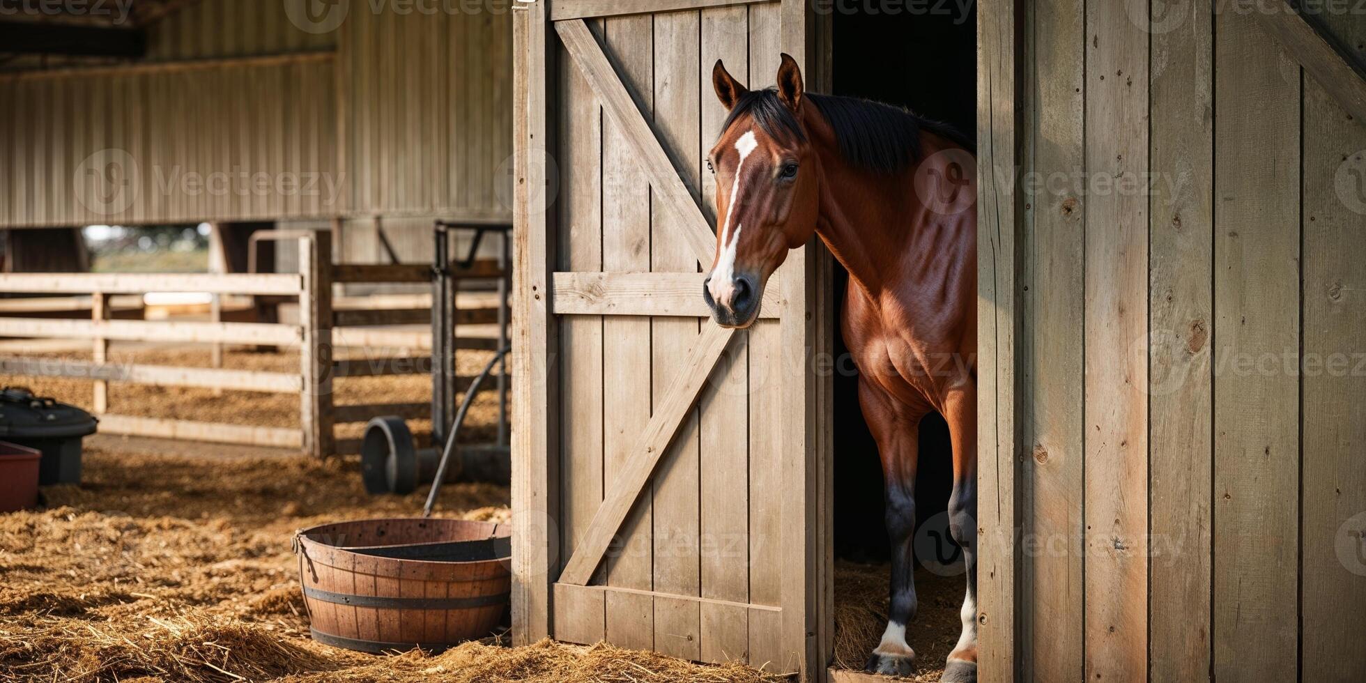 A horse in a stable photo