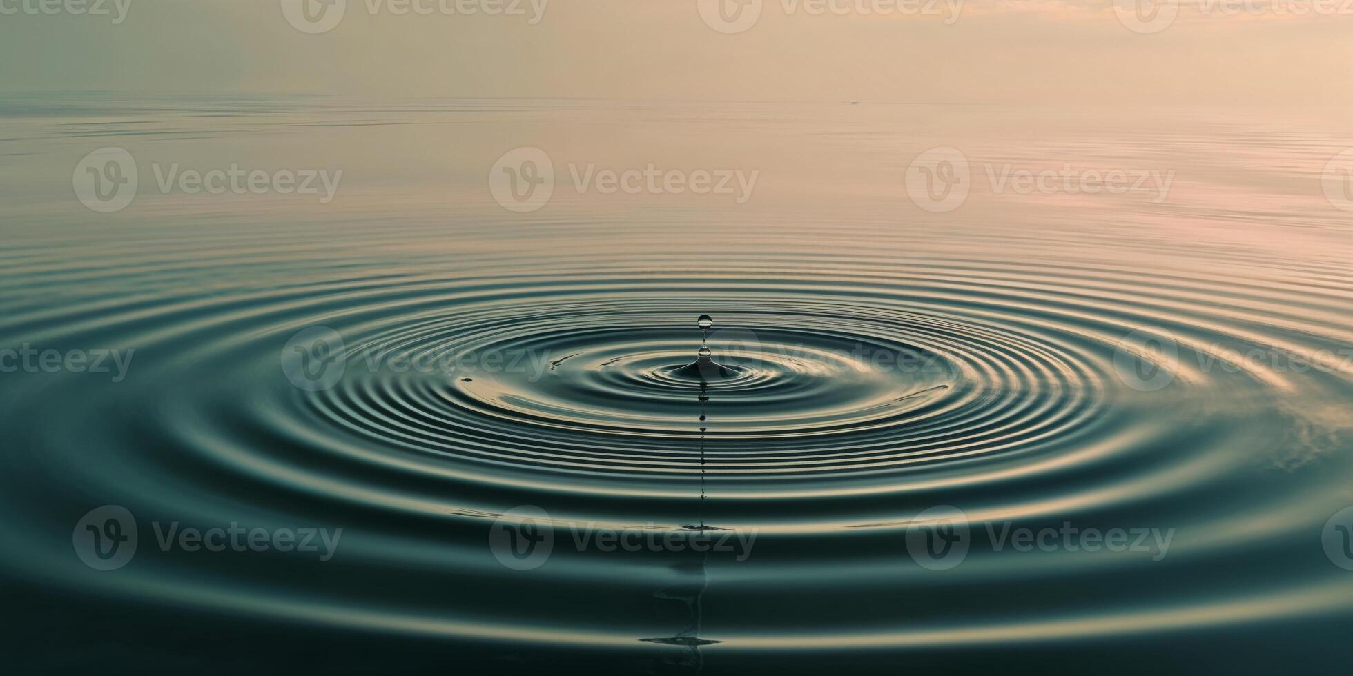 A rippling water wave with a single drop of water photo