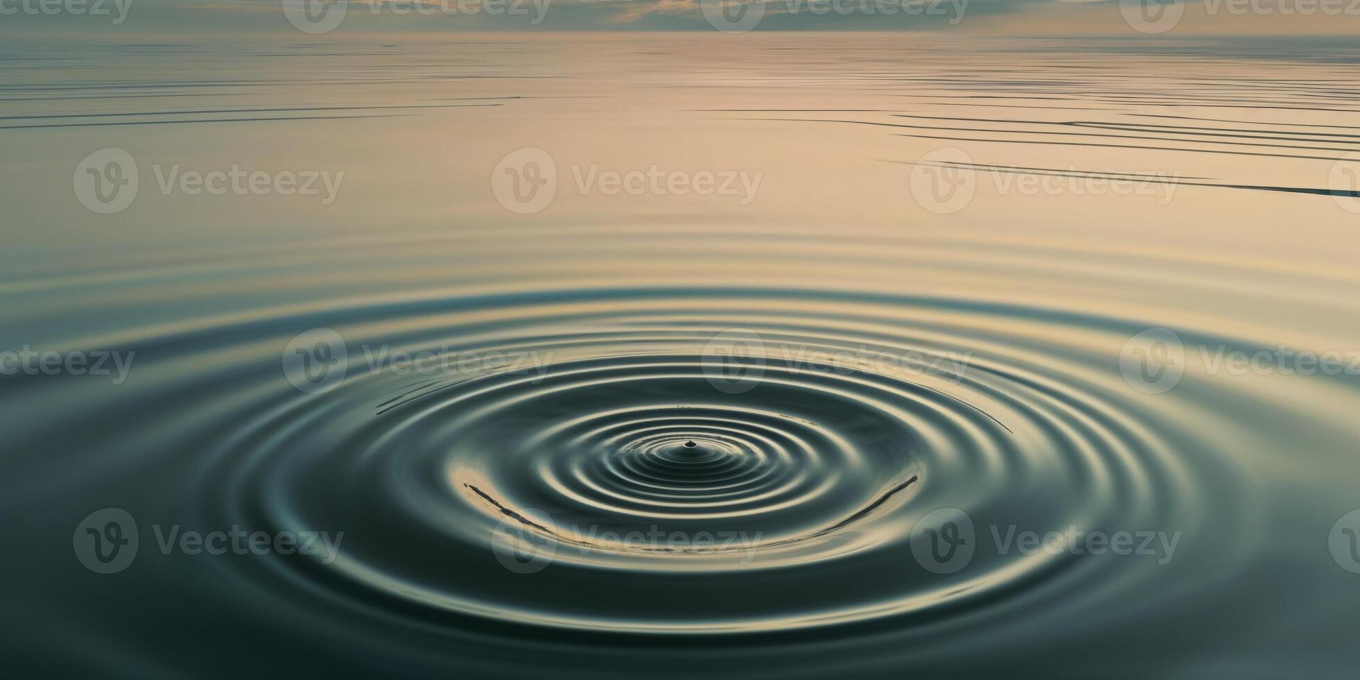 A circular ripple in the water with a circular shape photo
