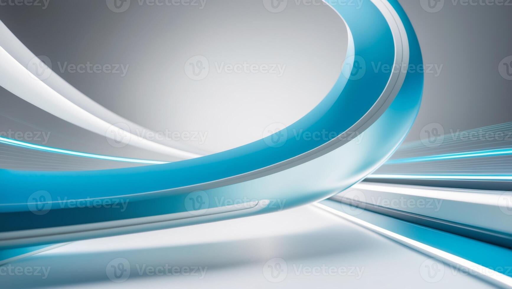 Abstract blue and white curved lines on a white background photo